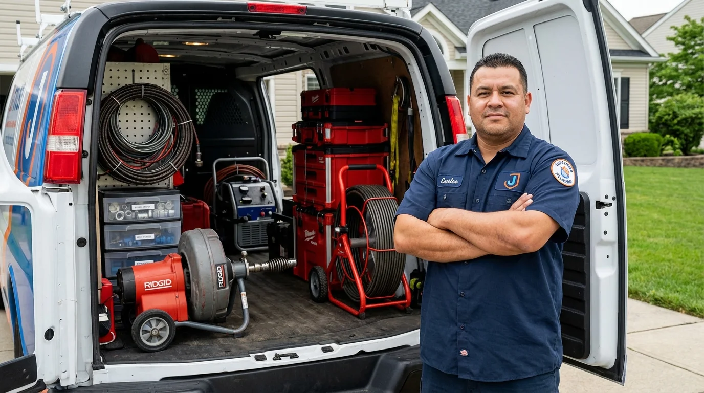 Professional drain cleaning equipment and Johns Plumbing LLC plumber in Belfair