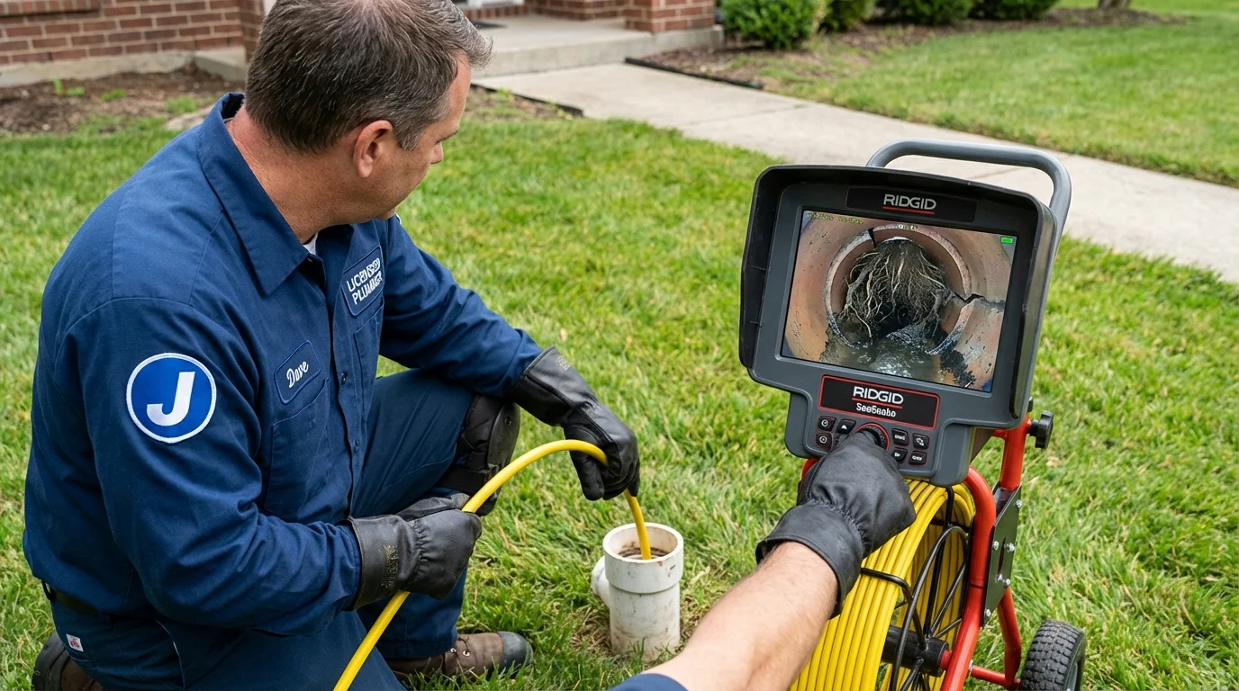 Sewer camera inspection being performed by Johns Plumbing LLC in Belfair
